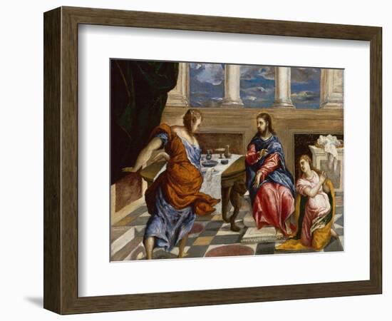 Christ in the House of Martha and Mary, 1600-El Greco-Framed Giclee Print