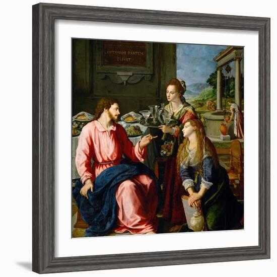 Christ in the House of Martha and Mary, 1605-Alessandro Allori-Framed Giclee Print