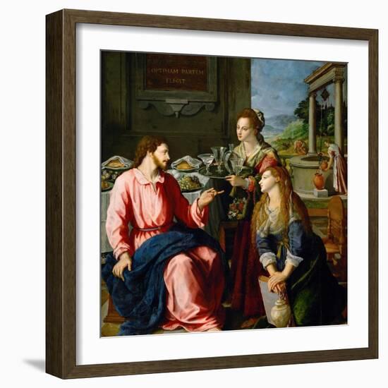 Christ in the House of Martha and Mary, 1605-Alessandro Allori-Framed Giclee Print