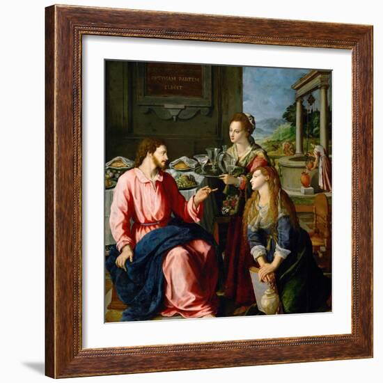 Christ in the House of Martha and Mary, 1605-Alessandro Allori-Framed Giclee Print