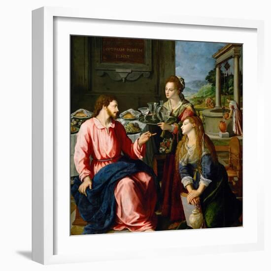 Christ in the House of Martha and Mary, 1605-Alessandro Allori-Framed Giclee Print