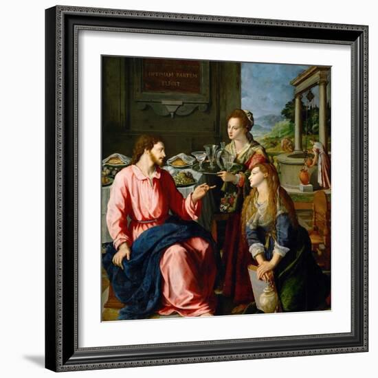 Christ in the House of Martha and Mary, 1605-Alessandro Allori-Framed Giclee Print