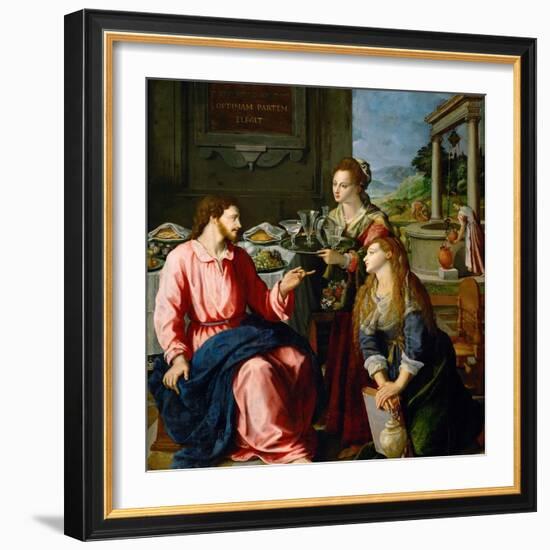 Christ in the House of Martha and Mary, 1605-Alessandro Allori-Framed Giclee Print