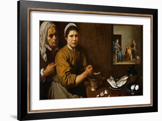 Christ in the House of Martha and Mary, 1629-1630-Diego Velazquez-Framed Giclee Print