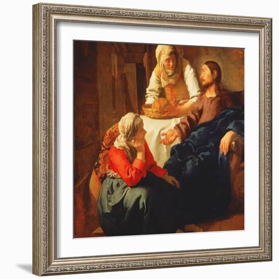 Christ in the House of Martha and Mary, C.1654-56-Johannes Vermeer-Framed Giclee Print