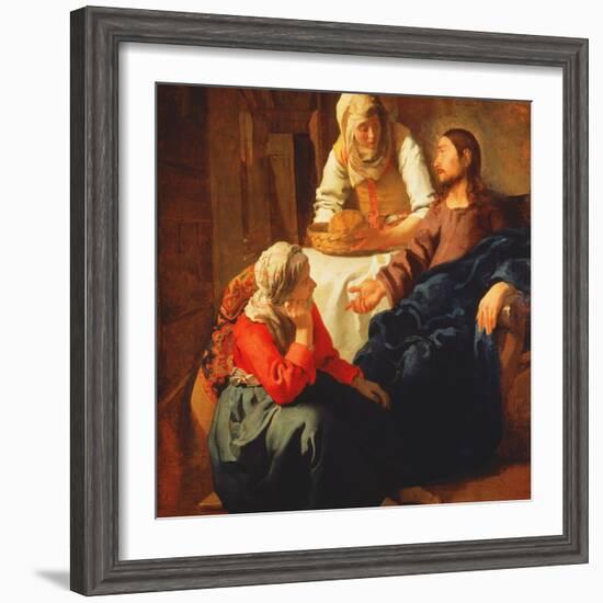 Christ in the House of Martha and Mary, C.1654-56-Johannes Vermeer-Framed Giclee Print