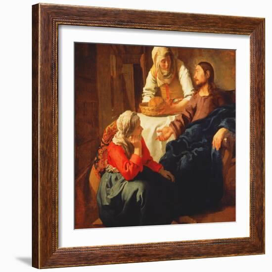 Christ in the House of Martha and Mary, C.1654-56-Johannes Vermeer-Framed Giclee Print