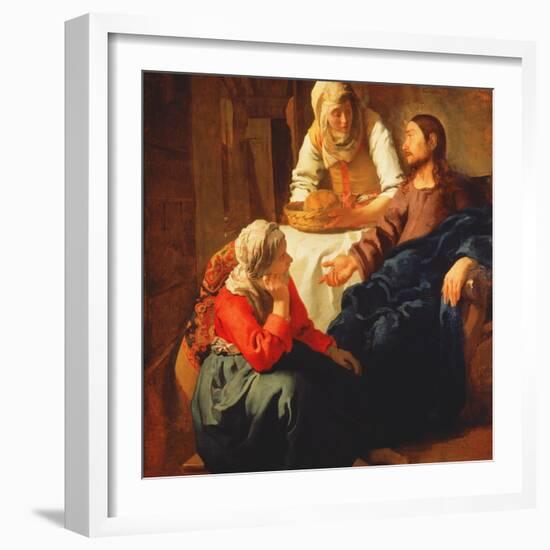 Christ in the House of Martha and Mary, C.1654-56-Johannes Vermeer-Framed Giclee Print