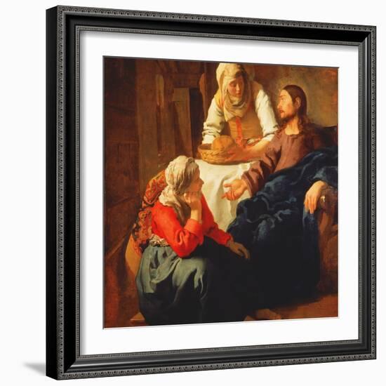 Christ in the House of Martha and Mary, C.1654-56-Johannes Vermeer-Framed Giclee Print