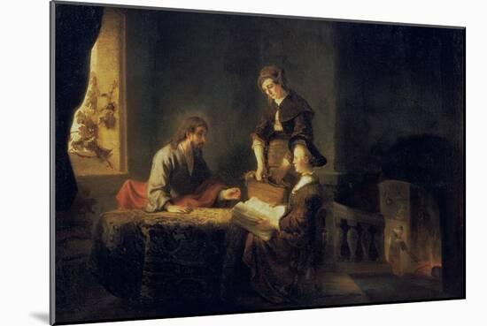 Christ in the House of Martha and Mary-Rembrandt van Rijn-Mounted Giclee Print