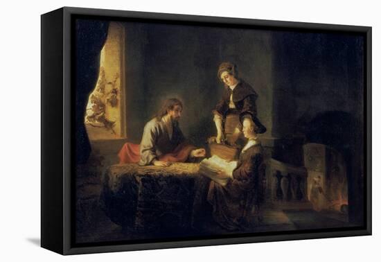 Christ in the House of Martha and Mary-Rembrandt van Rijn-Framed Premier Image Canvas