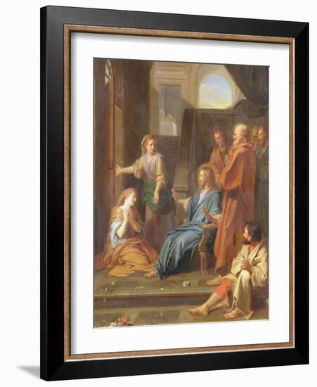 Christ in the House of Martha and Mary-Jean-Baptiste Jouvenet-Framed Giclee Print