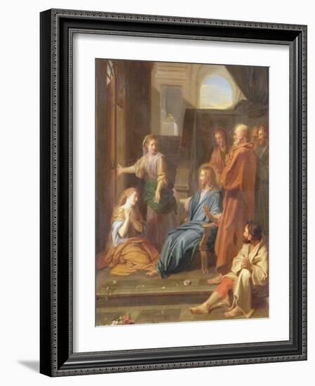 Christ in the House of Martha and Mary-Jean-Baptiste Jouvenet-Framed Giclee Print