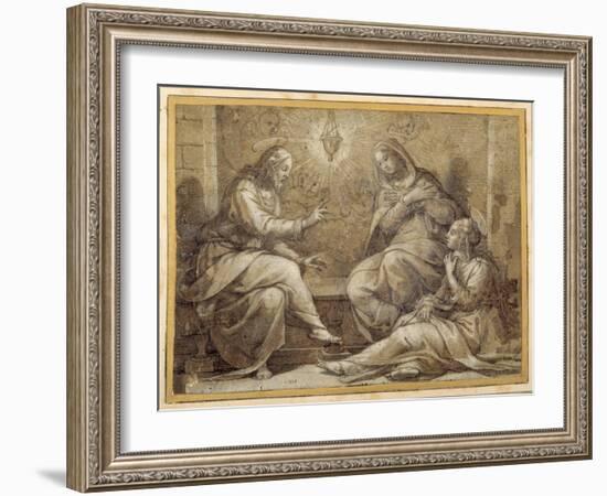 Christ in the House of Martha and Mary-Giorgio Vasari-Framed Giclee Print