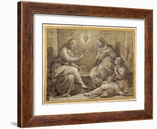 Christ in the House of Martha and Mary-Giorgio Vasari-Framed Giclee Print