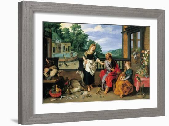 Christ in the House of Martha and Mary-Jan Brueghel the Younger-Framed Giclee Print