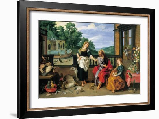 Christ in the House of Martha and Mary-Jan Brueghel the Younger-Framed Giclee Print