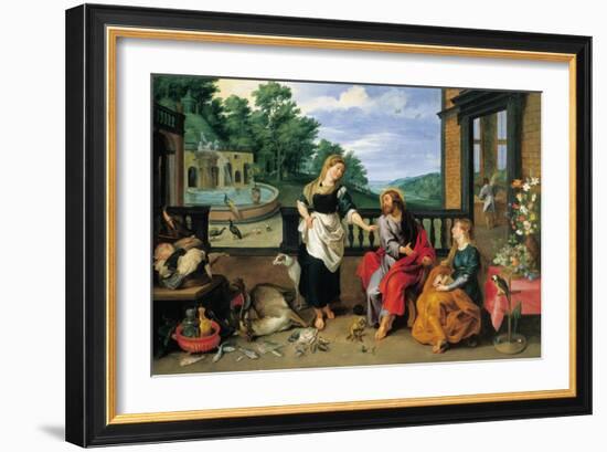 Christ in the House of Martha and Mary-Jan Brueghel the Younger-Framed Giclee Print