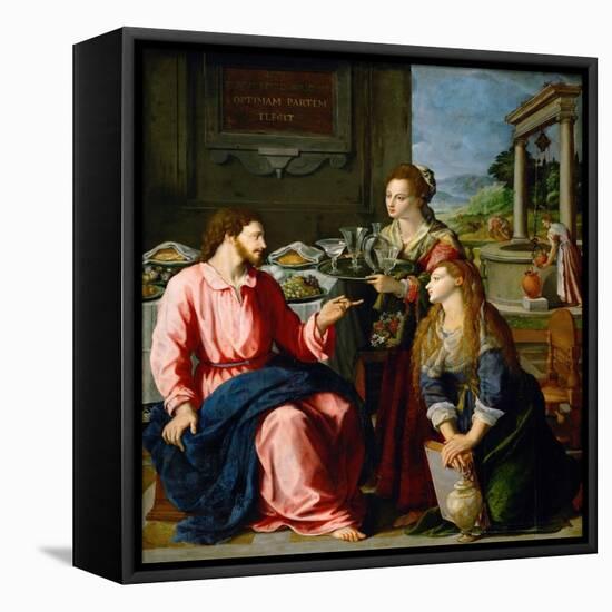 Christ in the House of Martha and Mary-Alessandro Allori-Framed Premier Image Canvas