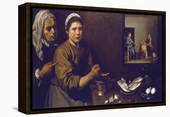 Christ in the House of Mary and Martha, C1618-1622-Diego Velazquez-Framed Premier Image Canvas