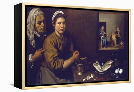 Christ in the House of Mary and Martha, C1618-1622-Diego Velazquez-Framed Premier Image Canvas