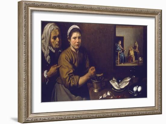 Christ in the House of Mary and Martha, C1618-1622-Diego Velazquez-Framed Giclee Print