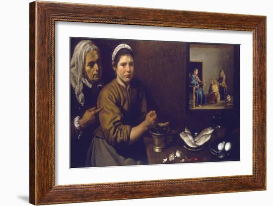 Christ in the House of Mary and Martha, C1618-1622-Diego Velazquez-Framed Giclee Print