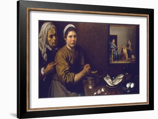 Christ in the House of Mary and Martha, C1618-1622-Diego Velazquez-Framed Giclee Print