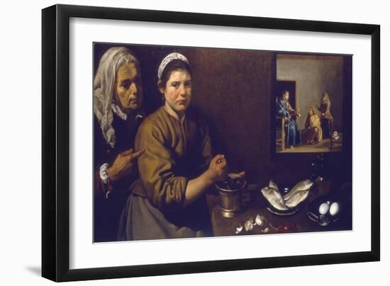 Christ in the House of Mary and Martha, C1618-1622-Diego Velazquez-Framed Giclee Print