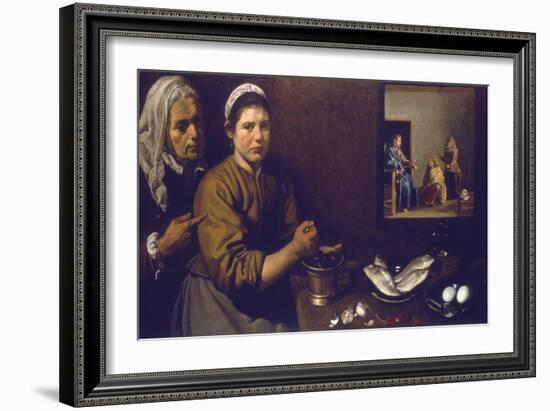 Christ in the House of Mary and Martha, C1618-1622-Diego Velazquez-Framed Giclee Print