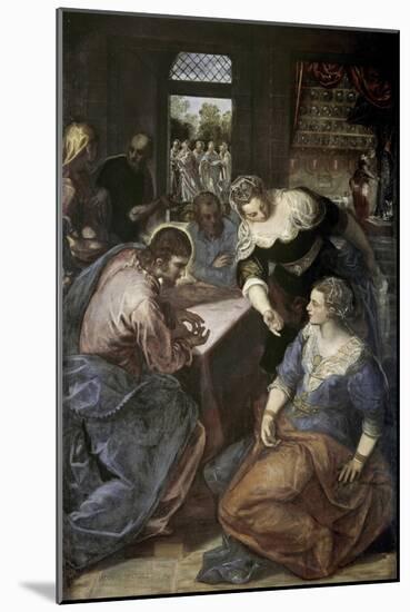 Christ in the House of Mary and Martha-Jacopo Robusti Tintoretto-Mounted Giclee Print