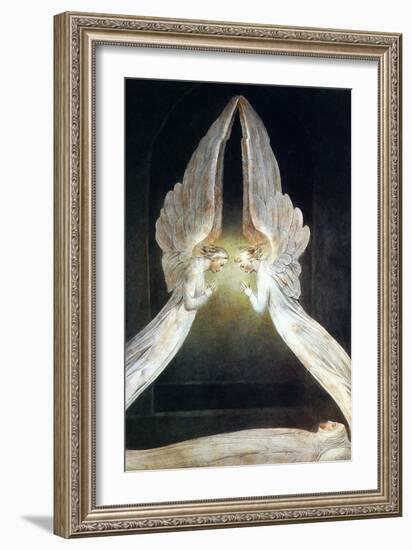 Christ in the Sepulcher-William Blake-Framed Art Print