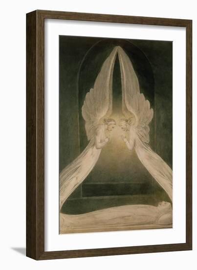 Christ in the Sepulchre, Guarded by Angels-William Blake-Framed Giclee Print