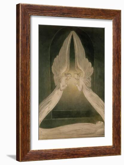 Christ in the Sepulchre, Guarded by Angels-William Blake-Framed Giclee Print