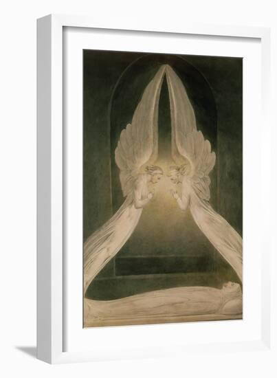 Christ in the Sepulchre, Guarded by Angels-William Blake-Framed Giclee Print