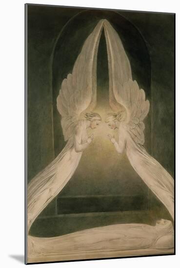 Christ in the Sepulchre, Guarded by Angels-William Blake-Mounted Giclee Print