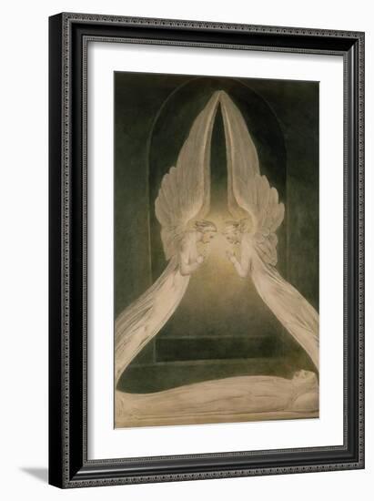 Christ in the Sepulchre, Guarded by Angels-William Blake-Framed Giclee Print