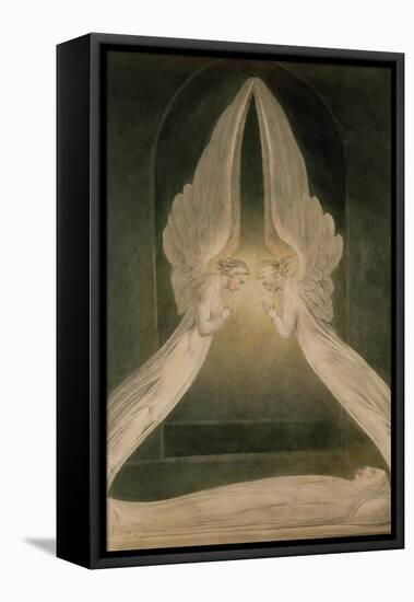 Christ in the Sepulchre, Guarded by Angels-William Blake-Framed Premier Image Canvas