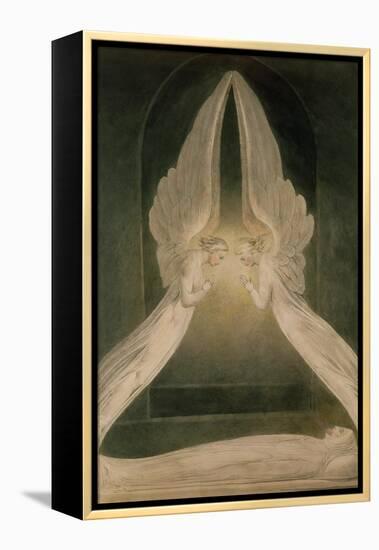 Christ in the Sepulchre, Guarded by Angels-William Blake-Framed Premier Image Canvas