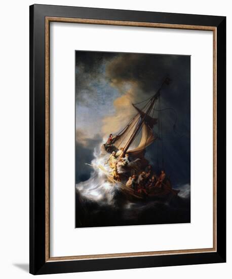 Christ in the Storm on the Lake of Galilee, 1633-Rembrandt van Rijn-Framed Premium Giclee Print