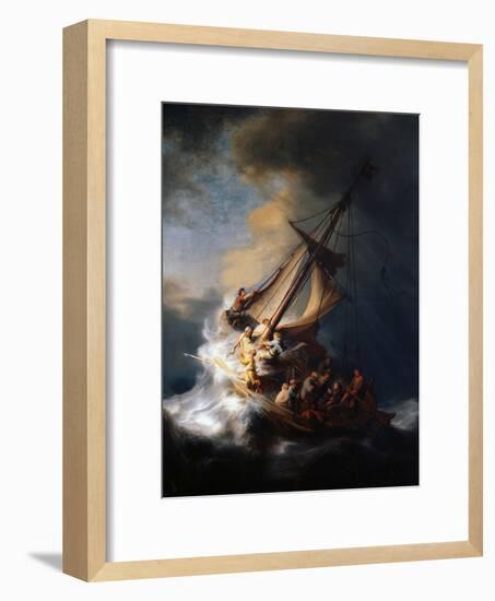 Christ in the Storm on the Lake of Galilee, 1633-Rembrandt van Rijn-Framed Premium Giclee Print