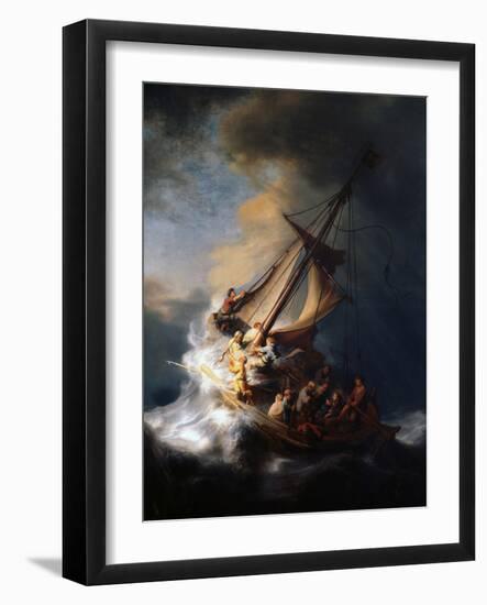 Christ in the Storm on the Lake of Galilee, 1633-Rembrandt van Rijn-Framed Premium Giclee Print