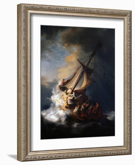 Christ in the Storm on the Lake of Galilee, 1633-Rembrandt van Rijn-Framed Giclee Print