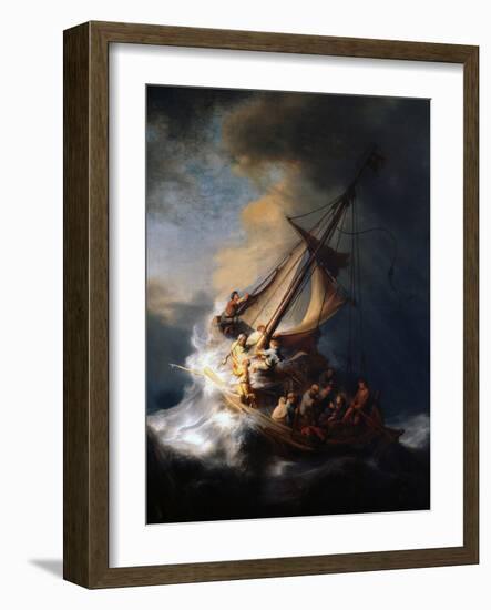 Christ in the Storm on the Lake of Galilee, 1633-Rembrandt van Rijn-Framed Giclee Print