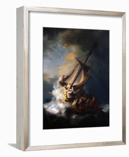 Christ in the Storm on the Lake of Galilee, 1633-Rembrandt van Rijn-Framed Giclee Print