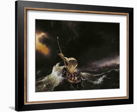 Christ in the Storm on the Sea of Galilee, 1695-Ludolf Backhuysen-Framed Giclee Print