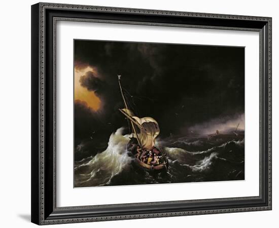 Christ in the Storm on the Sea of Galilee, 1695-Ludolf Backhuysen-Framed Giclee Print