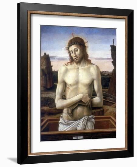 Christ in the Tomb, 1460-Giovanni Bellini-Framed Giclee Print