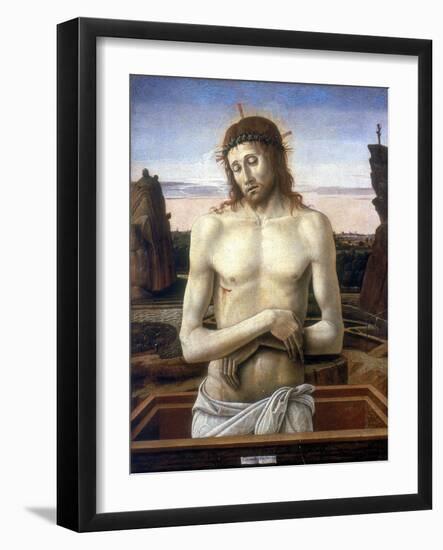 Christ in the Tomb, 1460-Giovanni Bellini-Framed Giclee Print