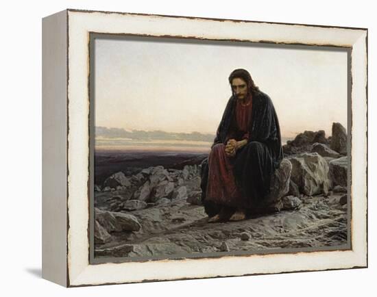 Christ in the Wilderness-Ivan Nikolaevich Kramskoi-Framed Stretched Canvas